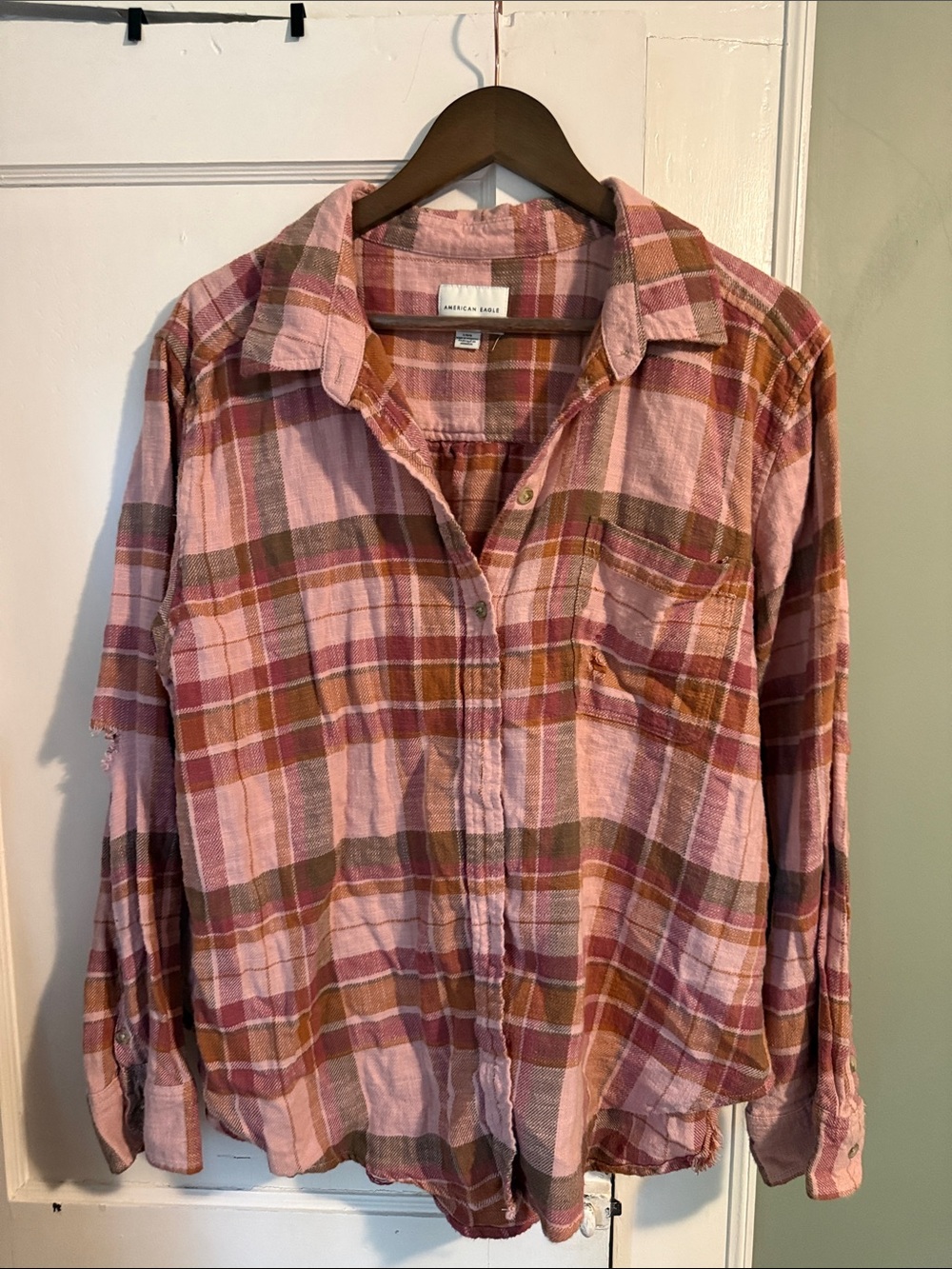 American Eagle Outfitters Distressed Flannel